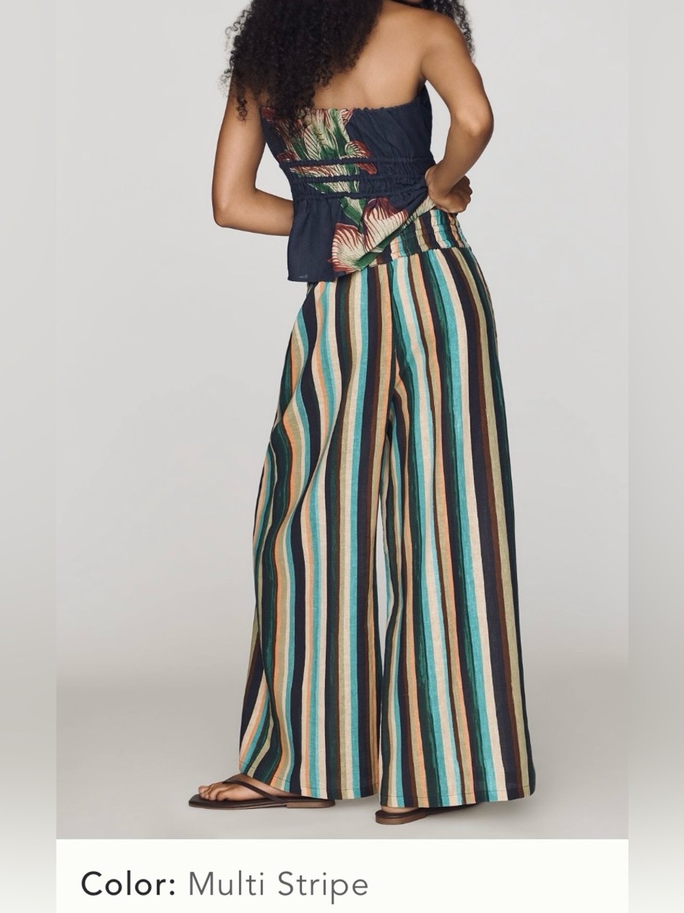 NWT ANTHROPOLOGIE MULTI STRIPE LINEN BLEND SOMERSET PANTS. SIZE S. - Picture 17 of 17
